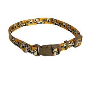Dog Bone & Puppy Paw Design Puppy Small Animal Collar X-Small
